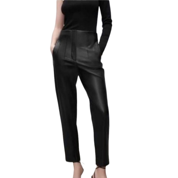 Zara Pants - Zara High waisted pants  size-Small Black Leather Effect 🔥